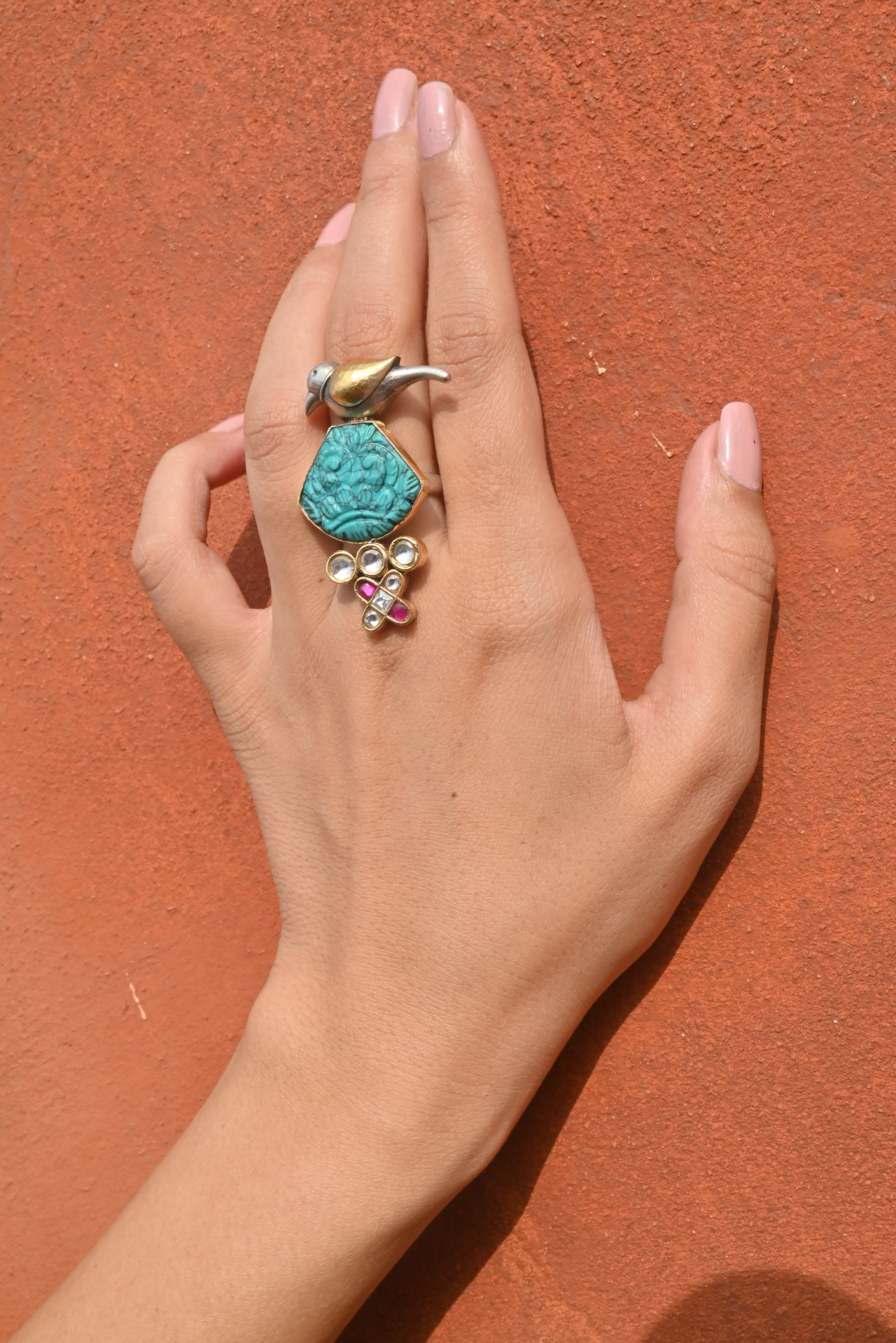 Silver Fusion Bird Ring